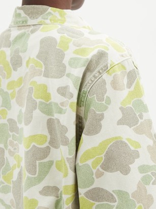 Raey Vintage Camouflage-print Denim Shacket - Green Print