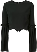 Thumbnail for your product : Christian Siriano Scalloped Cropped Blouse