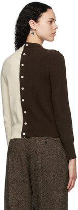 Extreme Cashmere Brown & Off-White N140 Little Game Cardigan