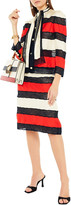 Thumbnail for your product : Gucci Tie-neck Paneled Silk-twill And Lace Blouse