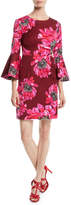 Thumbnail for your product : Trina Turk Trumpet-Sleeve Sheath Dress in Macro Floral Print