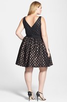 Thumbnail for your product : Adrianna Papell V-Neck Metallic Fit & Flare Dress (Plus Size)