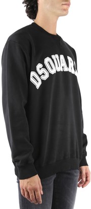 DSQUARED2 White Contrasting Logo Black Cotton Sweatshirt
