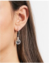 Thumbnail for your product : Pilgrim silver-plated hoop earrings with small clear crystals