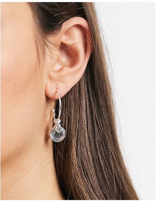 Pilgrim silver-plated hoop earrings with small clear crystals