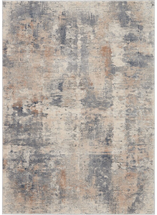 Nourison Home Rustic Textures RUS05 Beige and Gray 5'3\