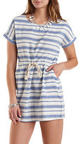 Thumbnail for your product : Charlotte Russe Drawstring Striped Cotton Dress