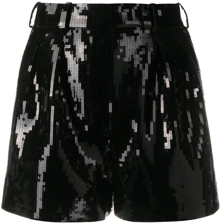 sequin black shorts
