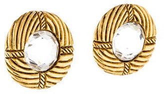 Chanel Crystal Medallion Earrings