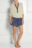 Thumbnail for your product : Mason by Michelle Mason Color-block silk-georgette playsuit