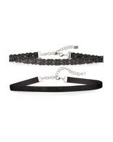 Thumbnail for your product : Chan Luu Black Flower Lace & Velvet Choker Necklace, Set of Two