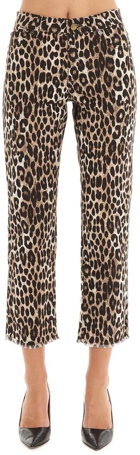 leopard print stretch jeans