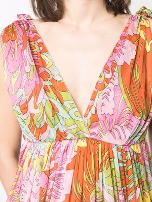 Dolce & Gabbana '60s-Print Long Chiffon Dress