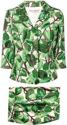 Dolce & Gabbana Pre Owned 1990's leaf print suit