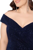Thumbnail for your product : Xscape Evenings Off the Shoulder Metallic Gown