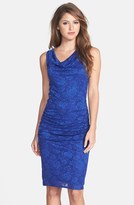 Thumbnail for your product : Laundry by Shelli Segal Shirred Lace Sheath Dress