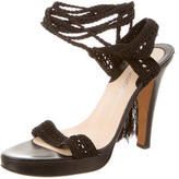 Thumbnail for your product : Brian Atwood Platform Knit Lace-Up Sandals