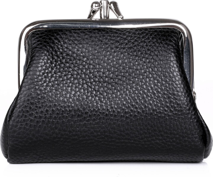 Julia Buxton Women’s Hudson Pik-Me-Up Triple Frame Leather, Black