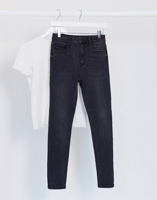 Only mila high waisted skinny jeans in black - ShopStyle