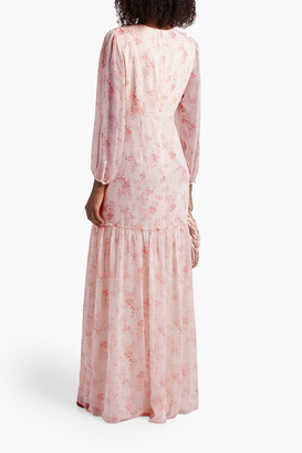 Mikael Aghal Ruffled floral-print georgette maxi dress