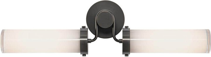 Alora Wynwood 23-in 2 Light 60-Watt Urban Bronze/Glossy Opal Vanity Light