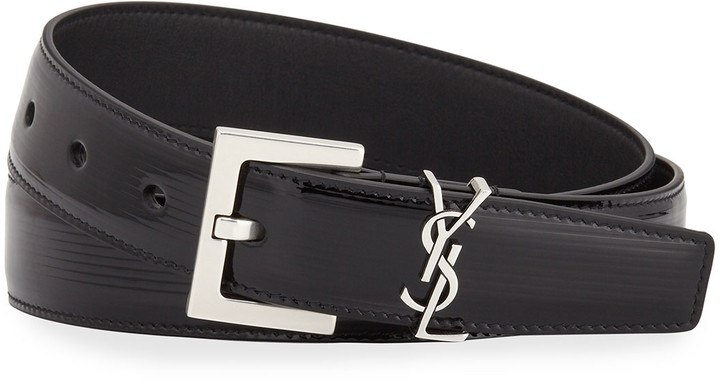 saint laurent textured leather belt