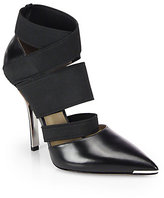 Thumbnail for your product : Michael Kors Alexa Leather & Elastic Ankle-Strap Pumps