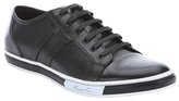 Thumbnail for your product : Kenneth Cole New York black perforated leather 'Brand-wagon' lace-up sneakers