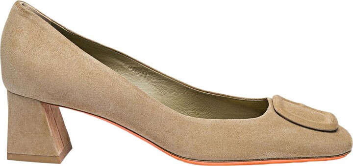 Santoni Women's suede low-heel pump