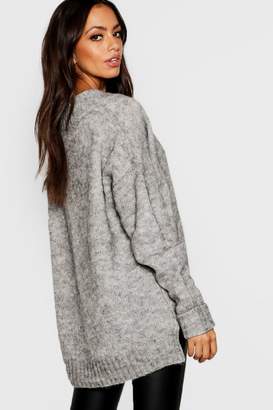 boohoo V Neck Jumper With Ribbed Trim Cuff
