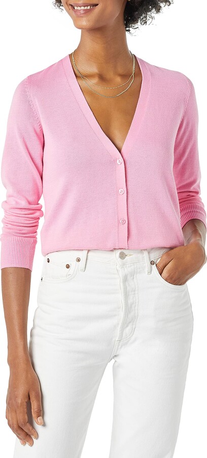 Amazon Essentials Women's Lightweight Vee Cardigan Sweater (Available in  Plus Size) - ShopStyle