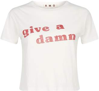 Amo Denim Cropped Slogan T-Shirt