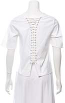 Thumbnail for your product : A.L.C. Lace-Up Short Sleeve Blouse