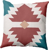 Thumbnail for your product : e by design 16 Inch Rust and Blue Decorative Geometric Throw Pillow