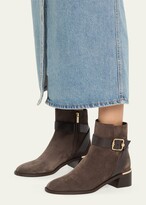Thumbnail for your product : Jimmy Choo Clarice Suede Buckle Ankle Booties