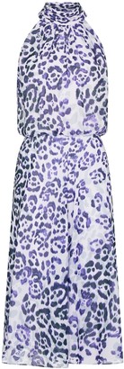 Adrianna Papell Watercolor Leopard Bias Dress