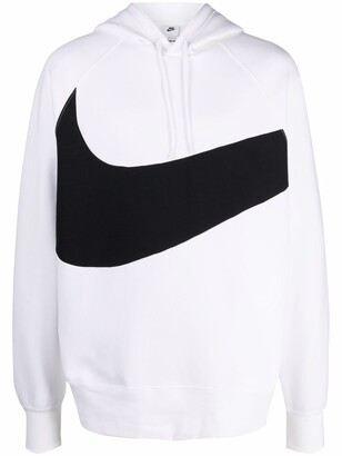 Nike Swoosh-print drawstring hoodie - ShopStyle