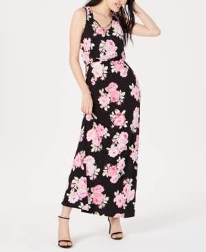 Trixxi Juniors' Floral-Print Maxi Dress