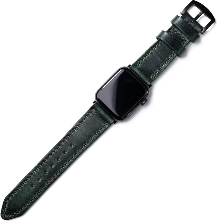 Roarcraft Apple Watch Ultra Custom Made Leather Watch Strap - Forest Green