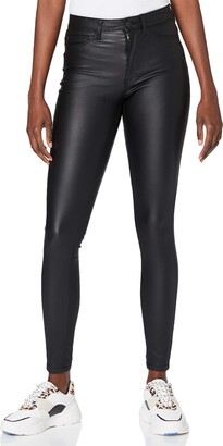 Skinny Black Coated Trousers | Shop the world's largest collection of  fashion | ShopStyle UK