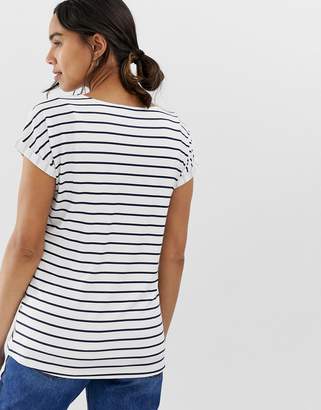 ASOS Maternity Nursing DESIGN Maternity nursing t-shirt with crew neck and double layer in stripe