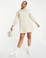 Thumbnail for your product : Glamorous mini shift dress in cord with exaggerated lace collar