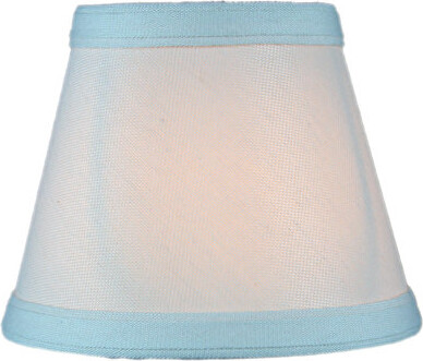 4" H x 5" W Linen Empire Candelabra Shade ( Clip On ) in Blue/White