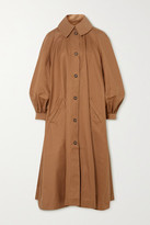 Thumbnail for your product : KING & TUCKFIELD Oversized Cotton-twill Trench Coat - Tan