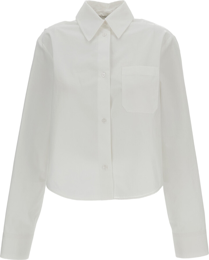 Sportmax White Ceppo Cropped Cotton Shirt