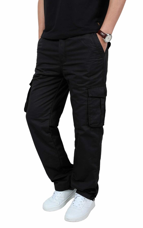mens fleece cargo pants with pockets