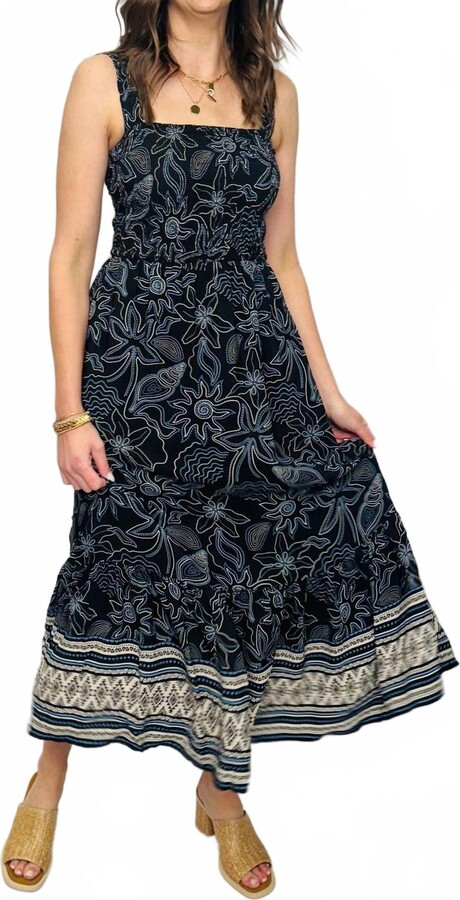 Sleeveless Dress W/ruching In Deep Sea