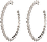 Thumbnail for your product : Eddie Borgo Rhodium Plated Pave Crystal Hoop Earrings with Cones