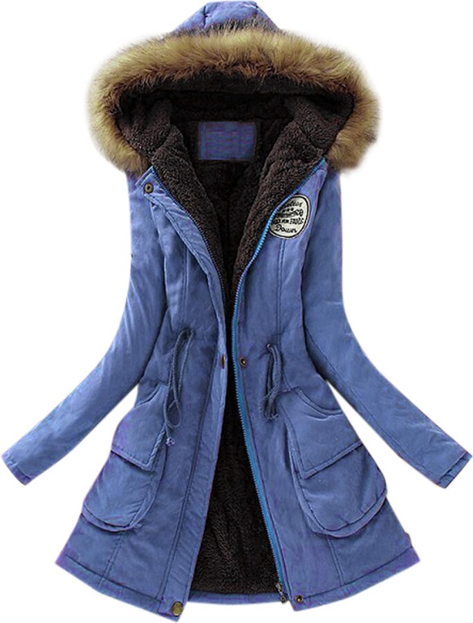 blue winter jacket womens