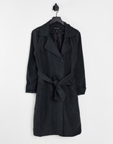 Thumbnail for your product : Brave Soul vanity belted maxi coat in black